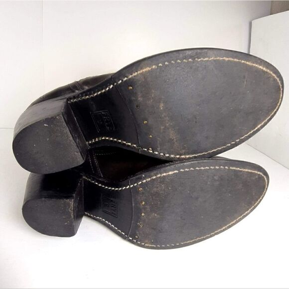Frye Women's Leslie size 7,5 B Brown Leather Ankle Side Zip Booties Boots - Picture 12 of 15